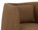 Nubuck Caramel Leather Lounge Chair Emilie Swivel by Matho Sun, view 6
