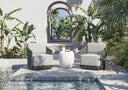 Warm Grey Gracebay Light Grey Armchair Allariz Swivel by Matho Sun, view 8