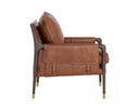 Brown Shalimar Tobacco Leather Armchair Mauti by Matho Sun, view 3