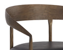 Charcoal Black Leather Dining Armchair Zanatta by Matho Sun, view 6