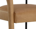 Ludlow Sesame Leather Dining Armchair Mavia by Matho Sun, view 5