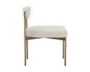 Antique Brass Danny Ivory Dining Chairs set of 2 Seneca by Matho Sun, view 3