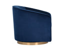 Gold Navy Blue Sky Lounge Chair Hazel Swivel by Matho Sun, view 3