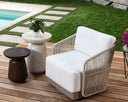 Greige Stinson White Armchair Allariz Swivel by Matho Sun, view 2