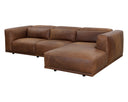 Raf Lucia Tobacco Leather Sofa Chaise Beau by Matho Sun, view 3