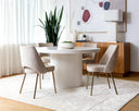 White 55" Dining Table Nicolette by Matho Sun, view 4