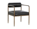 Charcoal Black Leather Dining Armchair Ajani by Matho Sun