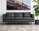 Brentwood Charcoal Leather Sofa Richmond by Matho Sun, view 4