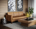 Cognac Leather Sofa Karmelo by Matho Sun, view 3