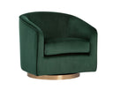 Gold Deep Green Sky Lounge Chair Hazel Swivel by Matho Sun, view 2