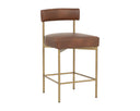 Antique Brass Bravo Cognac Counter Stool Seneca by Matho Sun