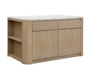 White Marble 62" Kitchen Island Romilly by Matho Sun, view 2