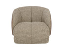 Torched Meringue / Cognac Leather Lounge Chair Camie Swivel by Matho Sun, view 2