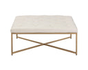 Antique Brass Vintage Vanilla Leather Ottoman Endall by Matho Sun, view 2