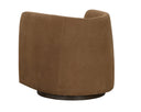 Nubuck Caramel Leather Lounge Chair Emilie Swivel by Matho Sun, view 4