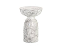 Marble Look White End Table Goya by Matho Sun