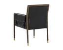 Distressed Brown Cortina Black Leather Dining Armchair Mauti by Matho Sun, view 4