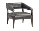 Brentwood Charcoal Leather Lounge Chair Carlyle by Matho Sun