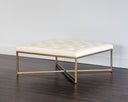 Antique Brass Vintage Vanilla Leather Ottoman Endall by Matho Sun, view 3