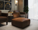 Cognac Leather Ottoman Elio by Matho Sun, view 5