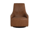 Cognac Leather Lounge Chair Carmine Swivel by Matho Sun, view 2