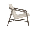 Ash Grey Astoria Cream Leather Lounge Chair Cinelli by Matho Sun, view 3