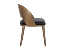 Antique Brass Charcoal Black Leather Dining Chair Dezirae by Matho Sun, view 3