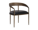 Charcoal Black Leather Dining Armchair Zanatta by Matho Sun