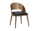 Antique Brass Charcoal Black Leather Dining Chair Dezirae by Matho Sun