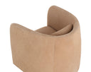 Nubuck Tan Leather Lounge Chair Emilie Swivel by Matho Sun, view 5