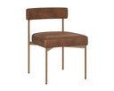 Antique Brass Bravo Cognac Dining Chairs set of 2 Seneca by Matho Sun