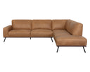 Raf Camel Leather Sofa Chaise Brandi by Matho Sun, view 2