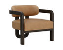 Brown Ludlow Sesame Leather Lounge Chair Madrone by Matho Sun