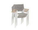 White Dining Armchairs set of 2 Nava Stackable by Matho Sun, view 5
