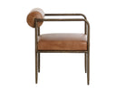 Tan Leather Dining Armchair Ajani by Matho Sun, view 3