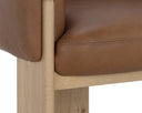 Rustic Oak Vintage Camel Leather Lounge Chair Trine by Matho Sun, view 5