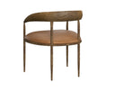 Tan Leather Dining Armchair Zanatta by Matho Sun, view 3