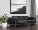 Serbia Black Leather Sofa Burr by Matho Sun, view 4