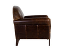 Chocolate Leather Lounge Chair Bastoni by Matho Sun, view 3