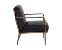 Charcoal Black Leather Lounge Chair Lathan by Matho Sun, view 3
