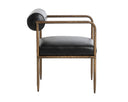Charcoal Black Leather Dining Armchair Ajani by Matho Sun, view 3