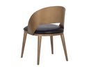 Antique Brass Charcoal Black Leather Dining Chair Dezirae by Matho Sun, view 4