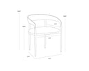 Tan Leather Dining Armchair Zanatta by Matho Sun, view 6