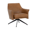 Missouri Cognac Leather Lounge Chair Crosby Swivel by Matho Sun