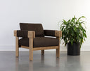 Nubuck Cocoa Leather Lounge Chair Carmichael by Matho Sun, view 5