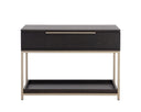 Large Gold Charcoal Grey Nightstand Rebel by Matho Sun, view 4
