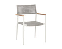 White Dining Armchairs set of 2 Nava Stackable by Matho Sun