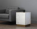 White Marble End Table Daines by Matho Sun, view 4