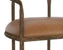 Tan Leather Dining Armchair Zanatta by Matho Sun, view 4