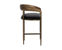 Charcoal Black Leather Counter Stool Zanatta by Matho Sun, view 3